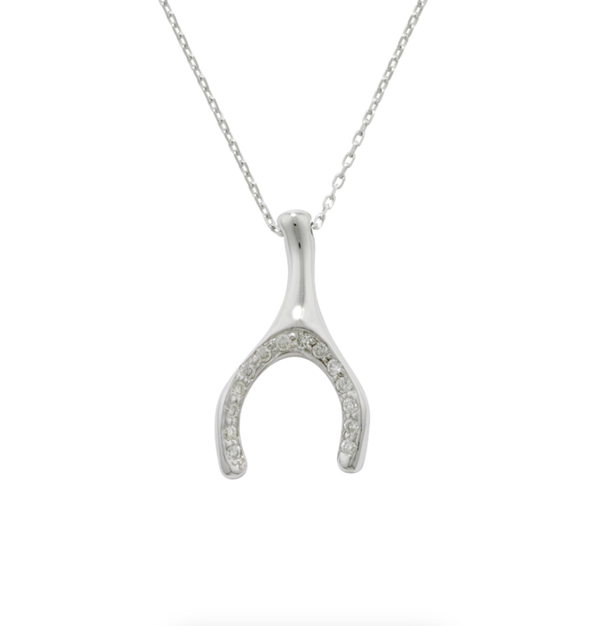 Wishbone Diamond Pendant Necklace