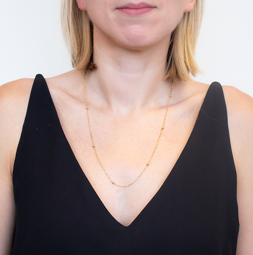 22″ Figaro Ball Chain Necklace
