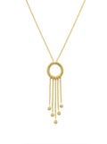 Circle and Diamond Pendant Necklace