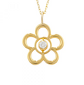 Diamond Flower April Birthstone Pendant