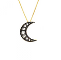 Diamond Moon Pendant Necklace